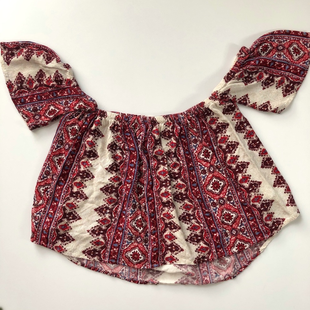 Billabong Off Shoulder Crop Top SZ S